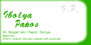 ibolya papos business card